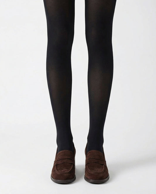 Franziska Heeled Cowhide Leather Loafers with Velvet Lining