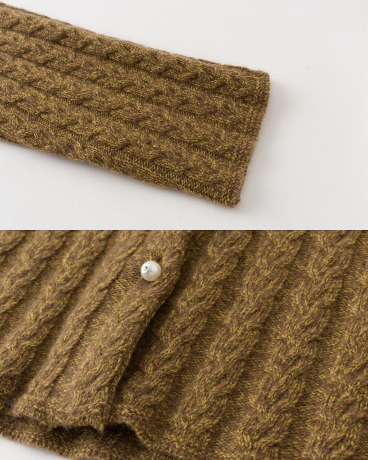Pure Cashmere Cable Knit Cardigan with Peter Pan Collar – view 12