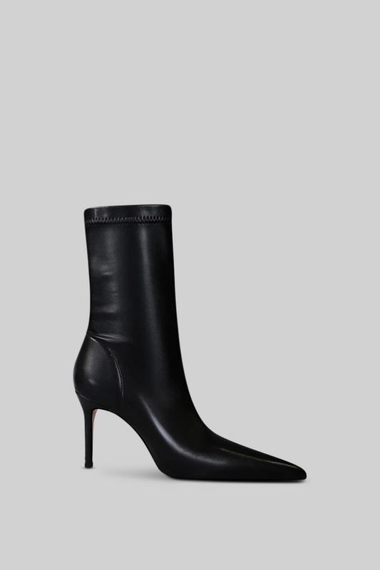 Stiletto Ankle Boots with 7.5cm Heel and 19cm Shaft – Black