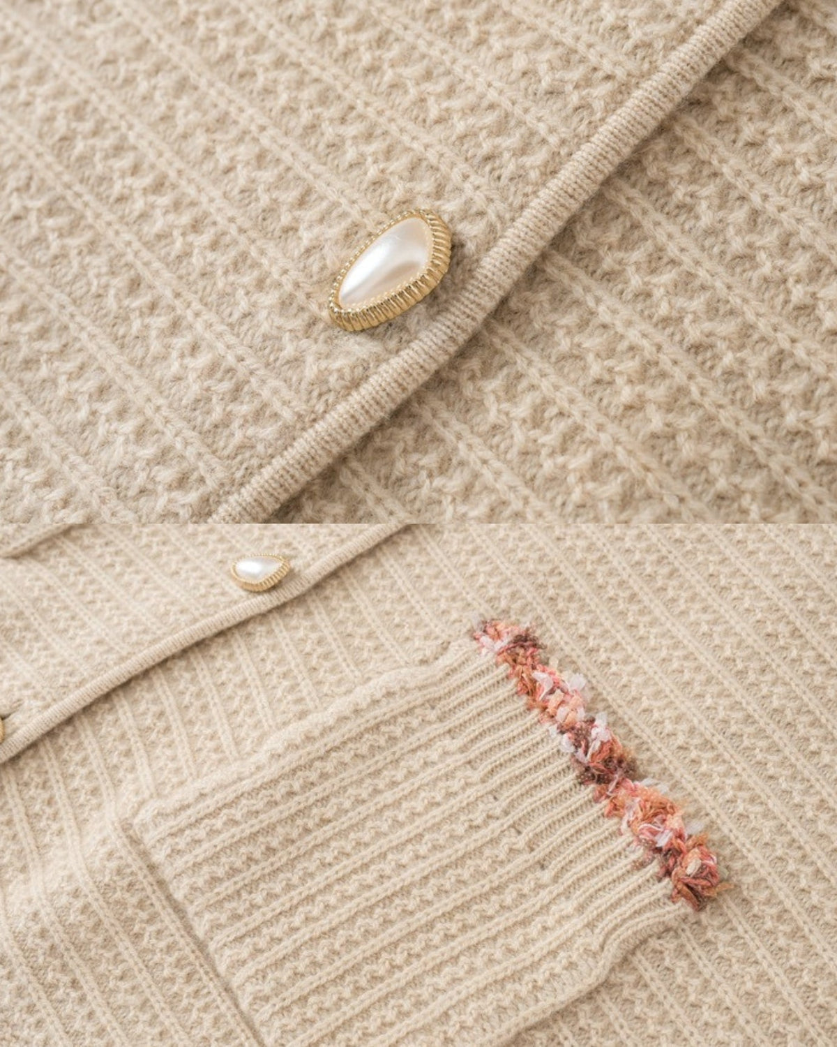 Thick Cashmere Structured Cardigan with Peter Pan Collar – view 10