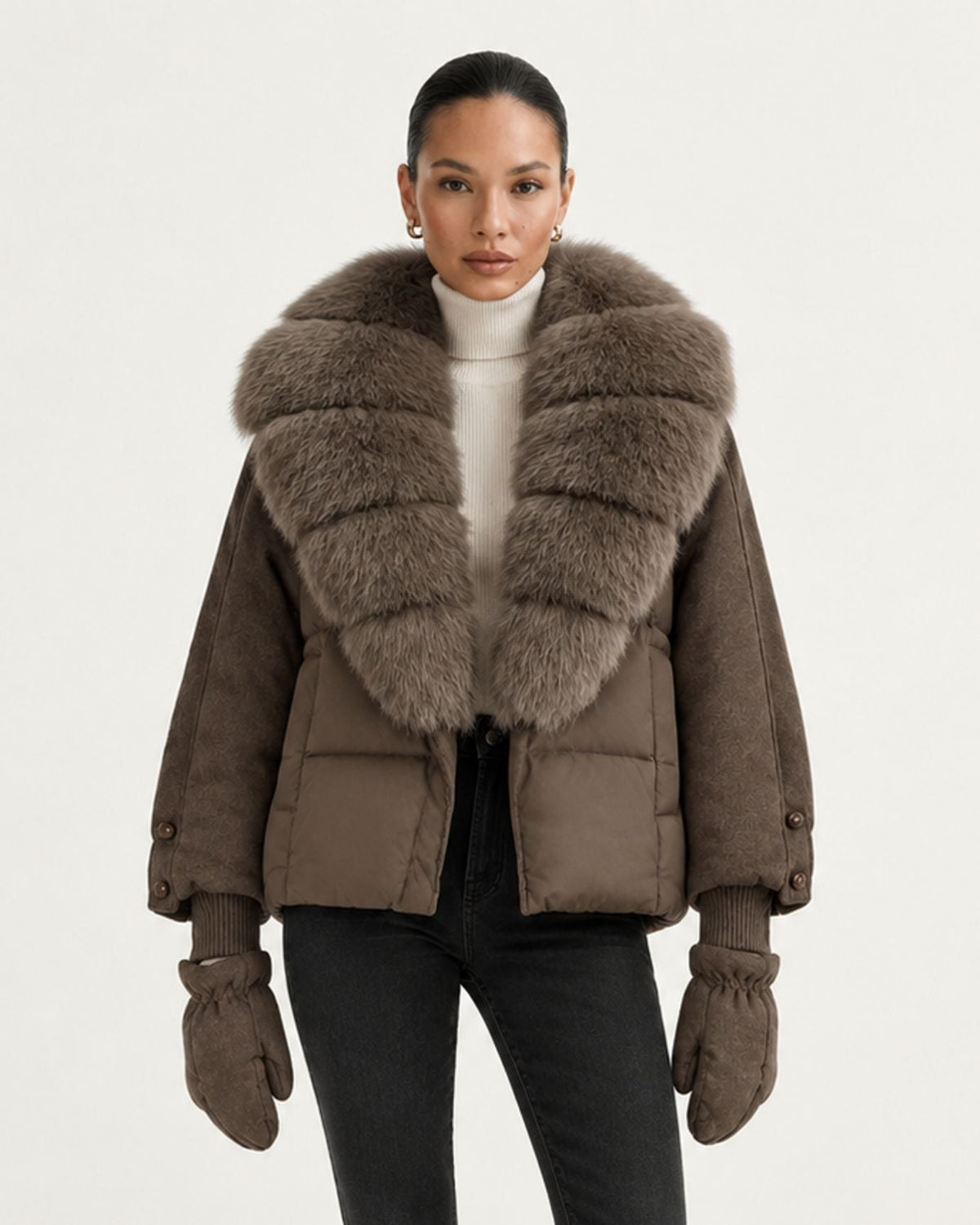 NY Quilted Duck Down Puffer Jacket with Detachable Collar – view 35