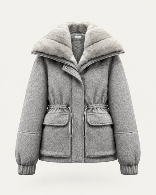 Lined Relaxed Parka Jacket with Long Sleeves