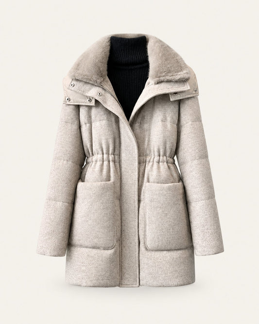 Hooded Cashmere Down Jacket