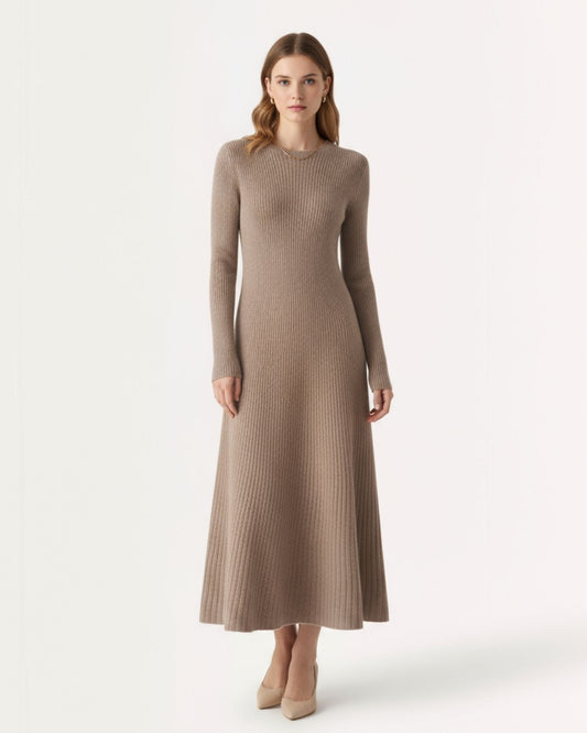 Old Money Style Wool Dress with Classic Silhouette – view 2