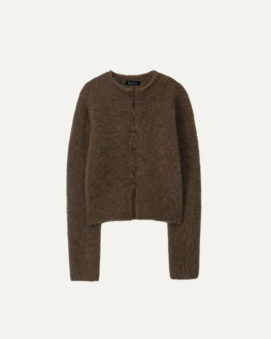 Soft Alpaca Sweater Cardigan with Reinforced Seams