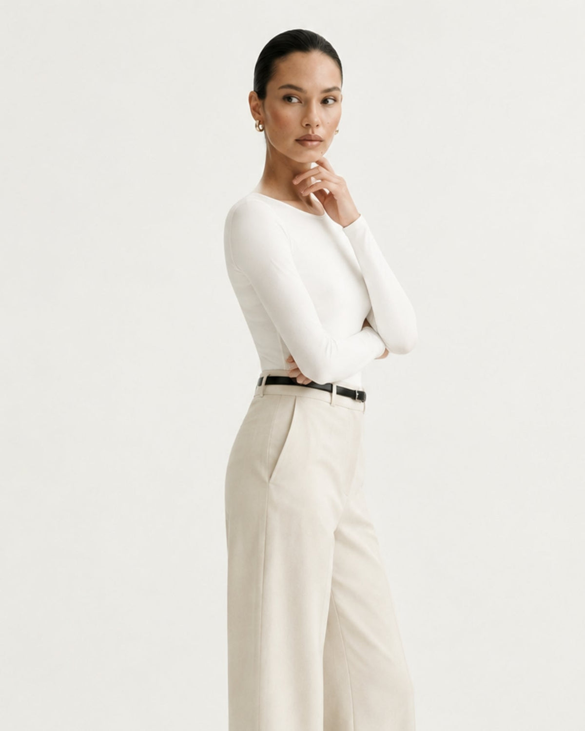 Rosy High Waisted Straight Leg Tailored Trousers – view 10