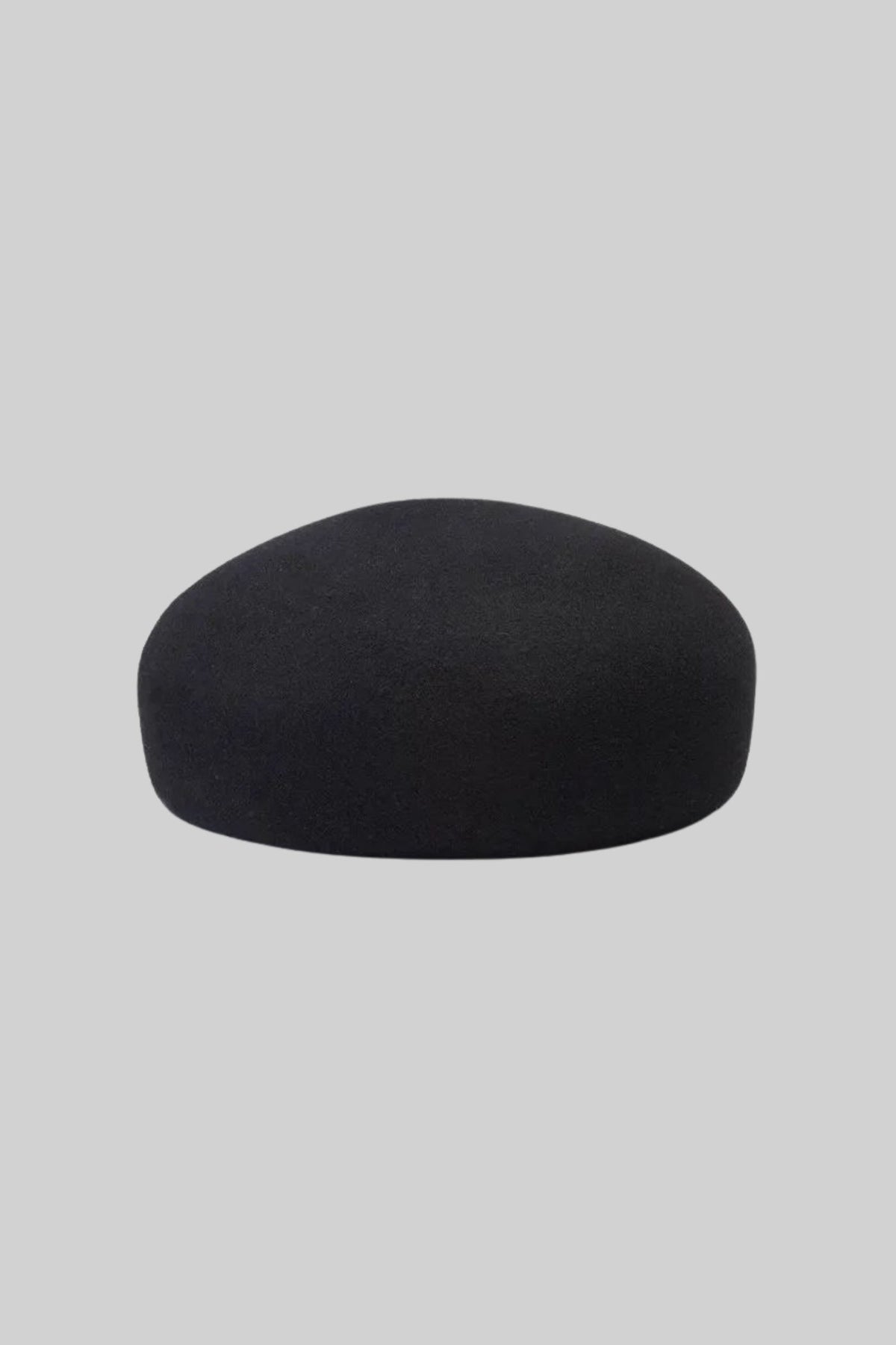 Structured Wool Felt Beret with Adjustable Drawstring – Black