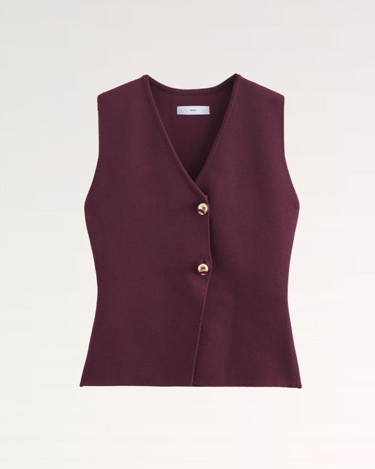 Marbella Fitted Lightweight Knitted Vest Top with Ribbed Hem