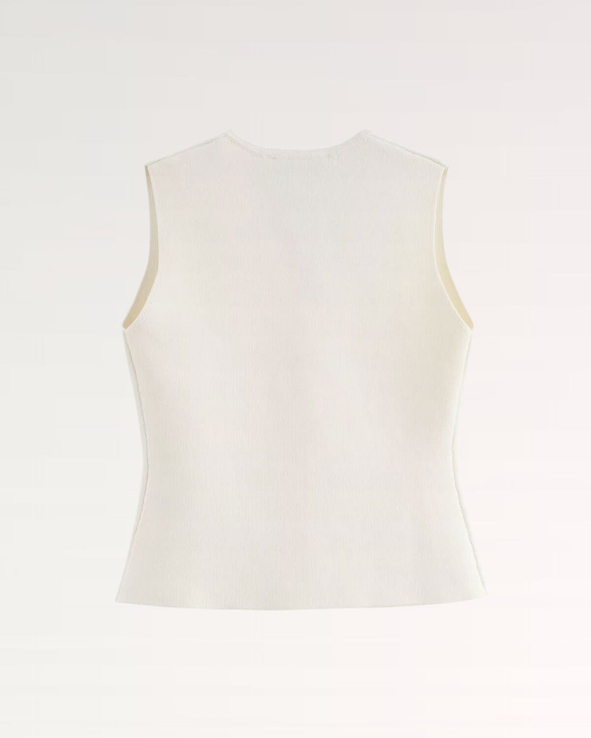Marbella Fitted Lightweight Knitted Vest Top with Ribbed Hem