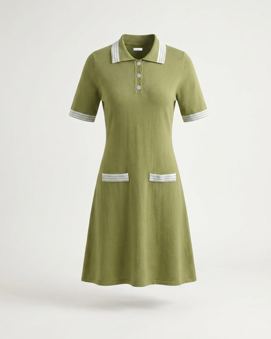 Resort Soft Knitted Tailored Dress – Light Green