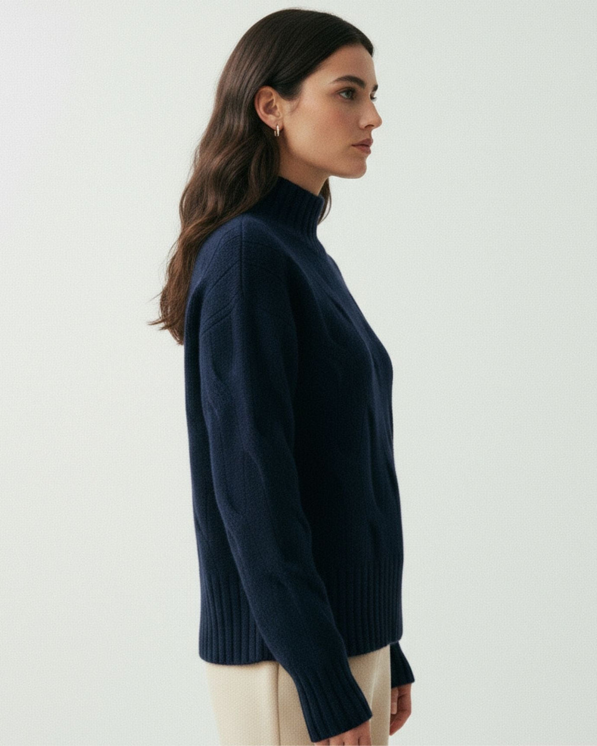 Trenz Braided Pattern 100% Cashmere Knit Jumper
