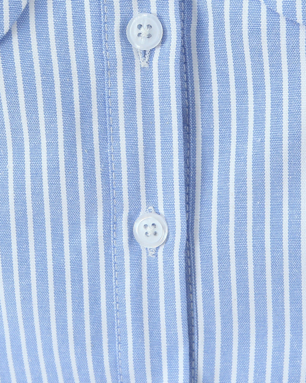 French-Inspired Striped Tailored Top in Cotton Blend – Blue