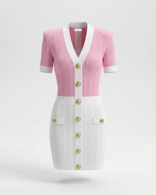 Romy Short Sleeve Viscose Knit Dress with Body-Skimming Fit