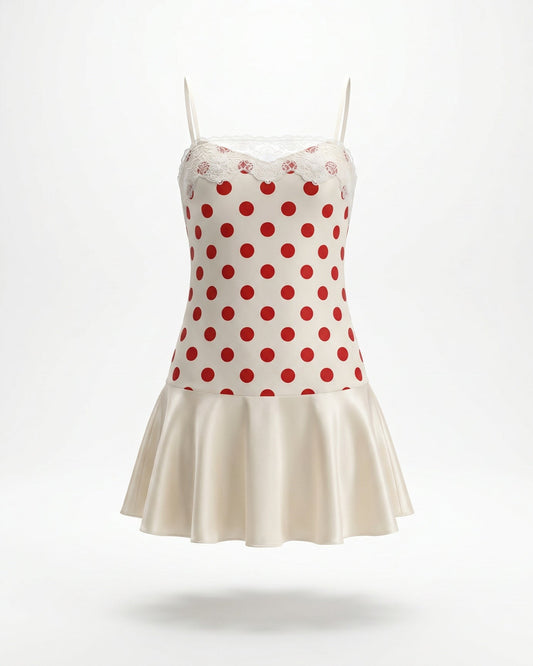 Polka Dot Dress with Adjustable Suspender Straps