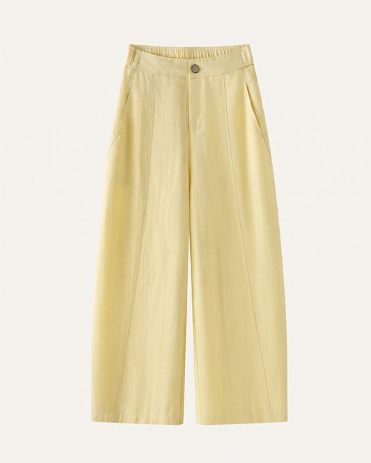 Lauren High Waisted Wide Leg Linen Blend Trousers