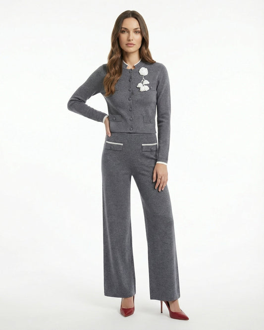 Rose Midweight Knit Jacket and Trousers Co-ord Set