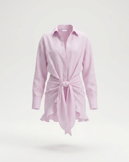 Tailored Bodycon Shirt Dress in Stretch Cotton Blend