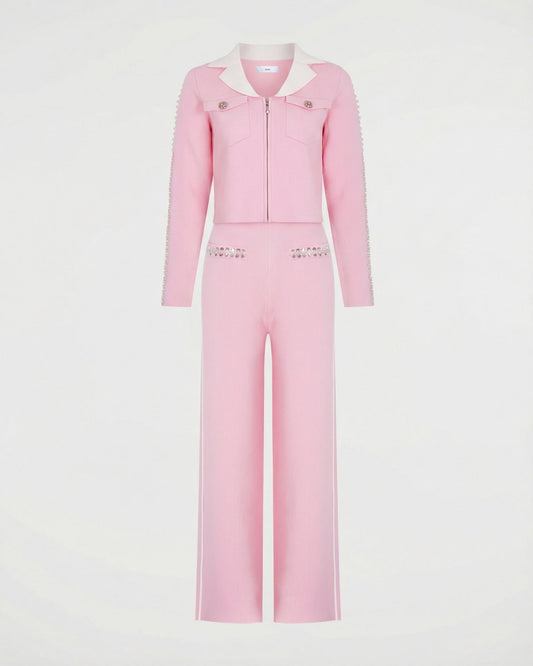 Sabrina Beaded Knitted Jacket and Trousers Co-ord Set