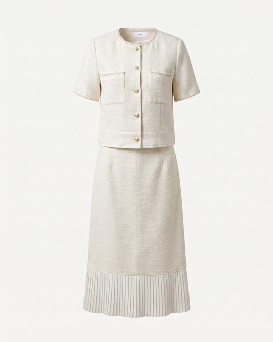 Lauren Tailored Fluid Viscose Blend Suit Set – Apricot