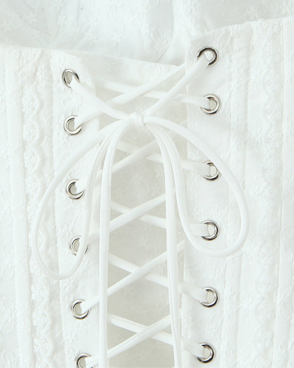 Kiara French Lace Detail Tailored Polyamide Dress – White
