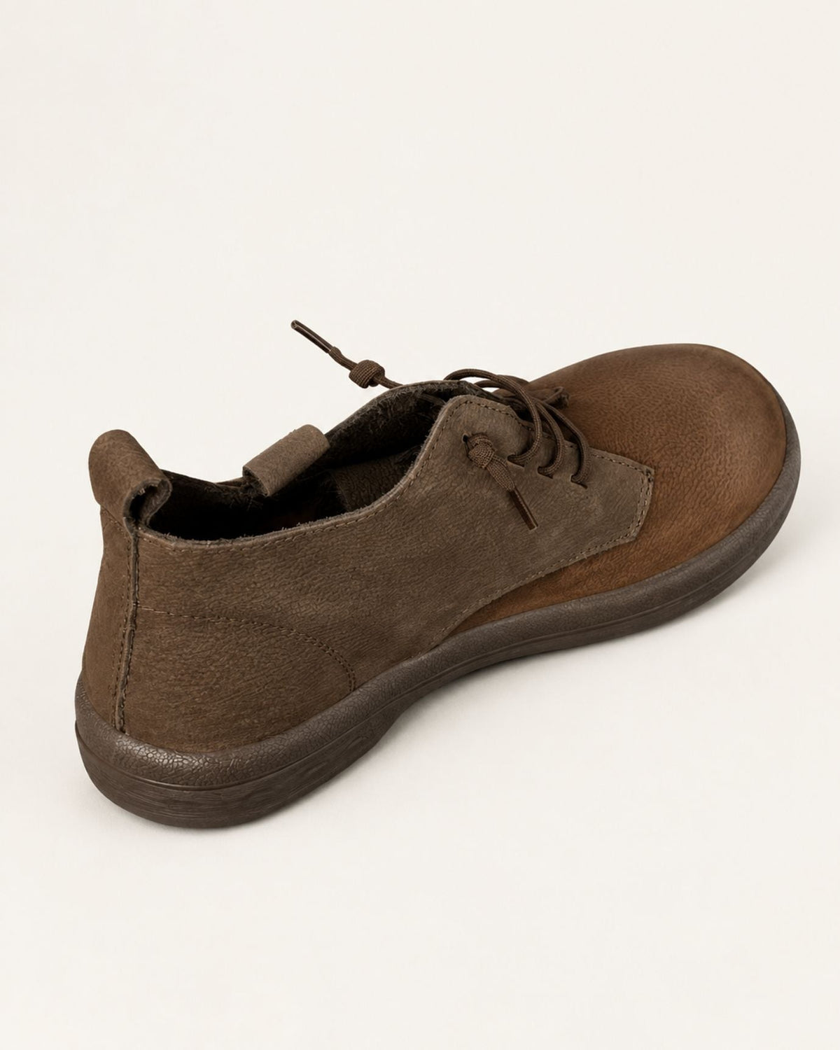 Retro Pull-On Leather Ankle Boots with Pigskin Lining – Brown – view 9