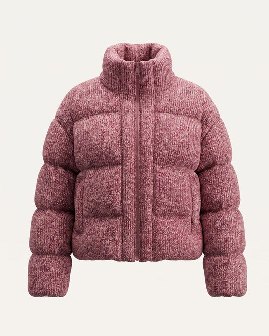 Kira Quilted Wool Knit Down Jacket with Nylon Lining