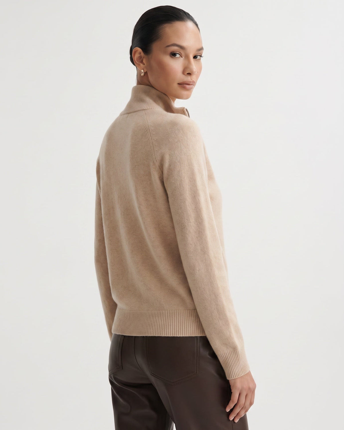 Ria Cashmere Double Zip Jacket with Relaxed Cut – view 12