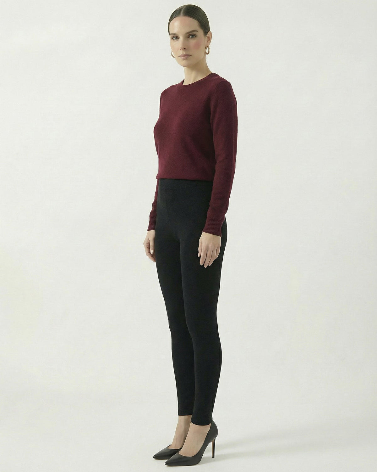 Dina Pure Cashmere Knitted Leggings with Elastic Waist – view 18