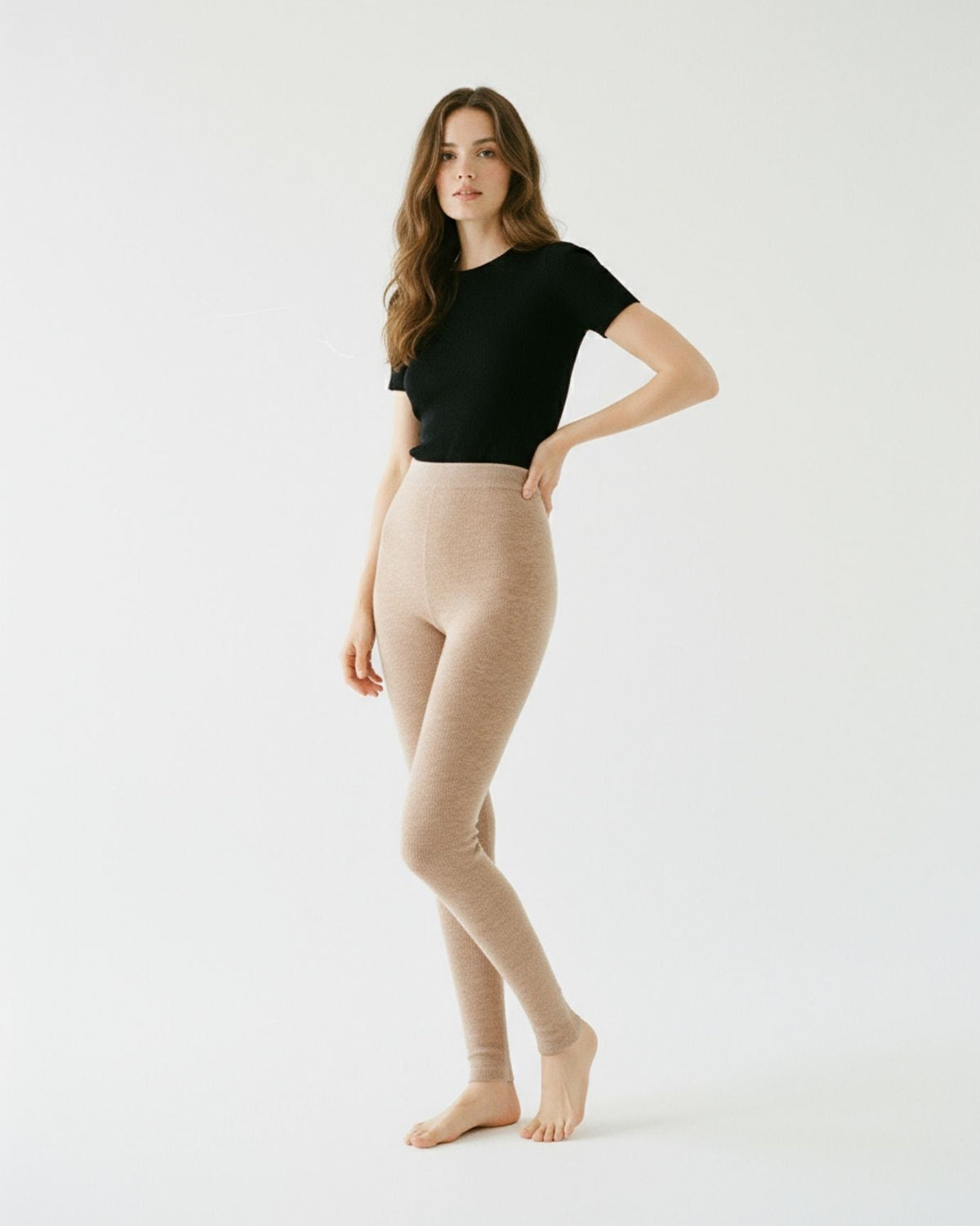 Smooth Breathable Worsted Leggings in 100% Pure Wool – view 9
