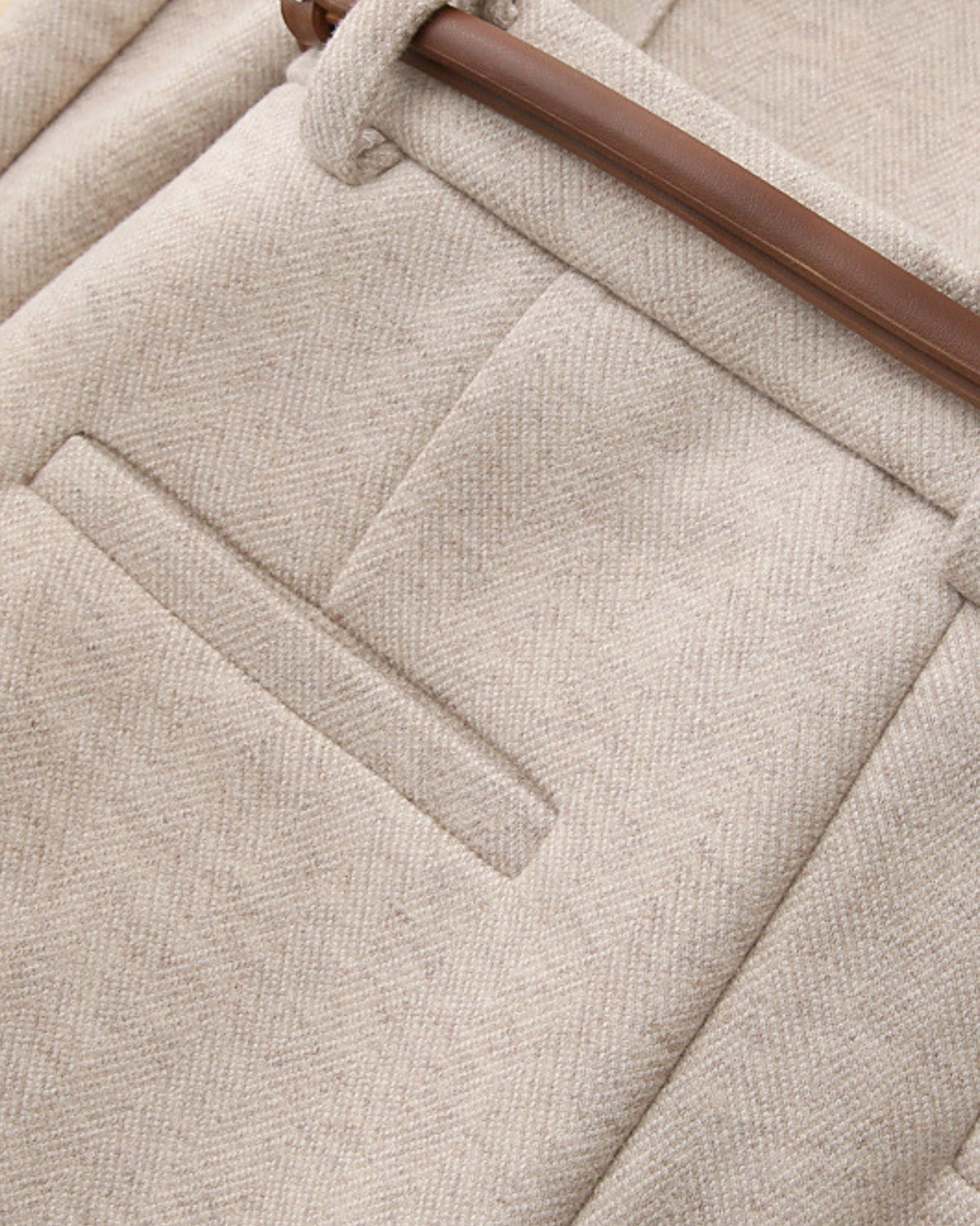 Heavyweight Wool and Cotton Blend Straight Leg Trousers – view 15