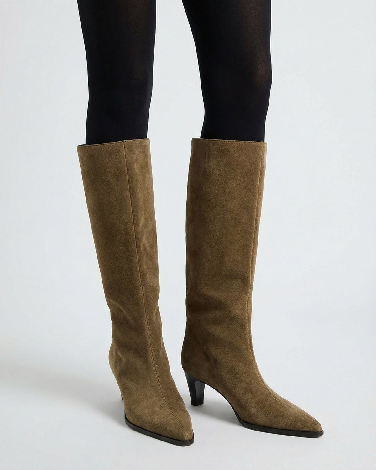 Divina Cowhide Leather Wide Leg Kitten Heel Boots – view 8