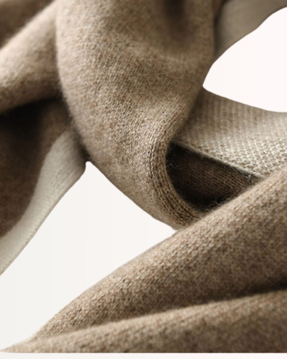 Thickened Two-Tone Pure Cashmere Knitted Neck Shawl Scarf – view 8