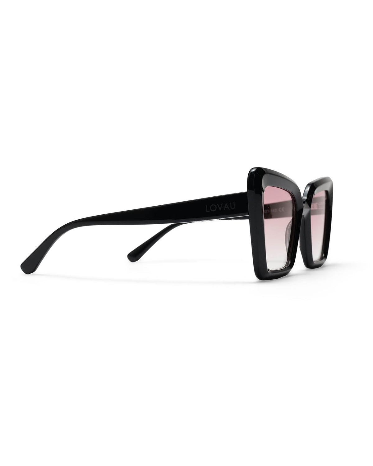 Cat Eye Acetate Polarised Sunglasses with Gradient Lenses – Black/Pink – view 4