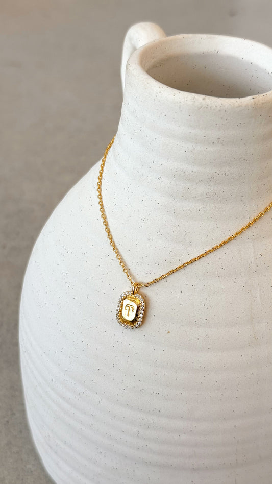 Aries Zodiac Pendant Necklace with Diamante Detail – Gold