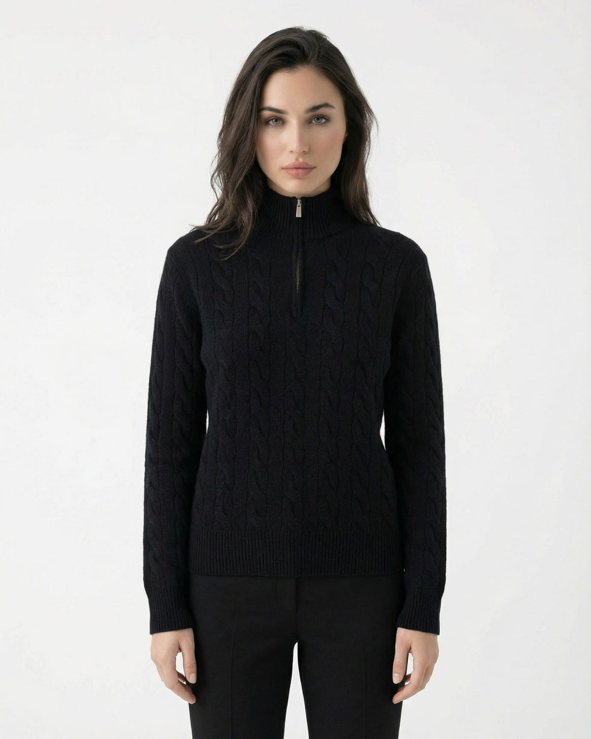 100% Cashmere Lightweight Zip Turtleneck Jumper – view 21