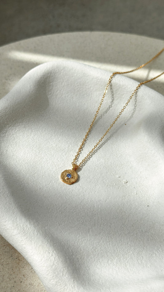 September Birthstone 18K Gold-Plated Chain Necklace – Sapphire – view 2