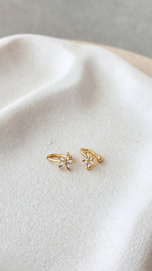Yiota Sparkling Cubic Zirconia Ear Cuff Earrings – Gold – view 2