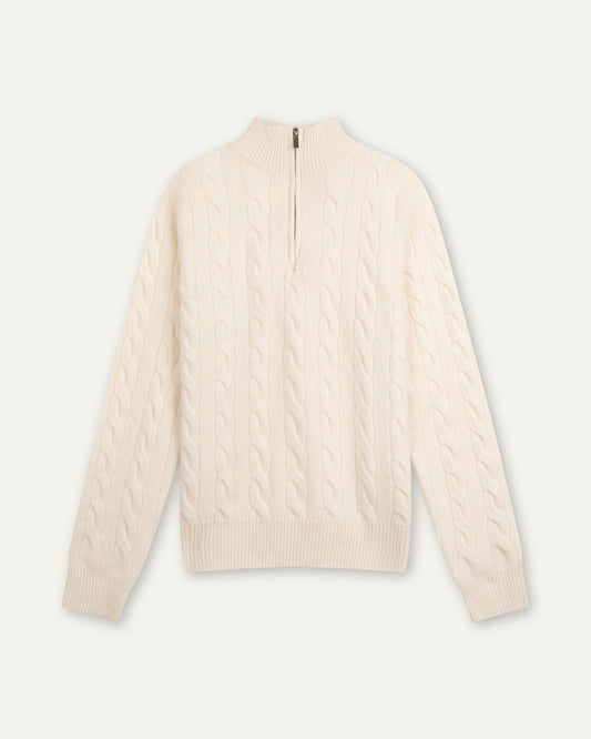 100% Cashmere Lightweight Zip Turtleneck Jumper