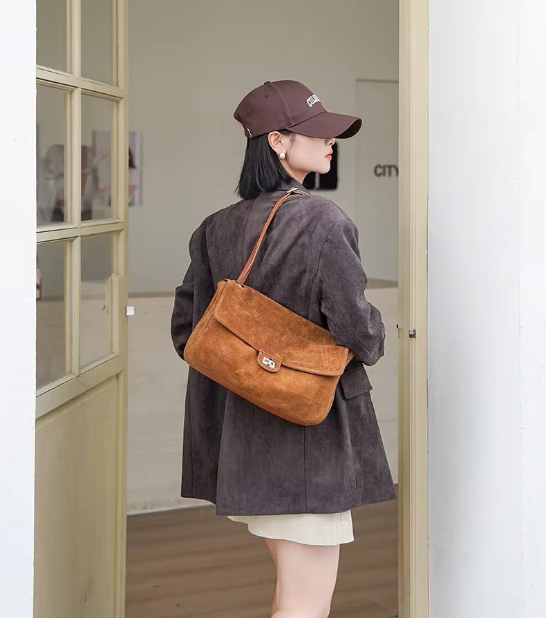 Esther Frosted Vegan Leather Retro Top Handle Tote Bag