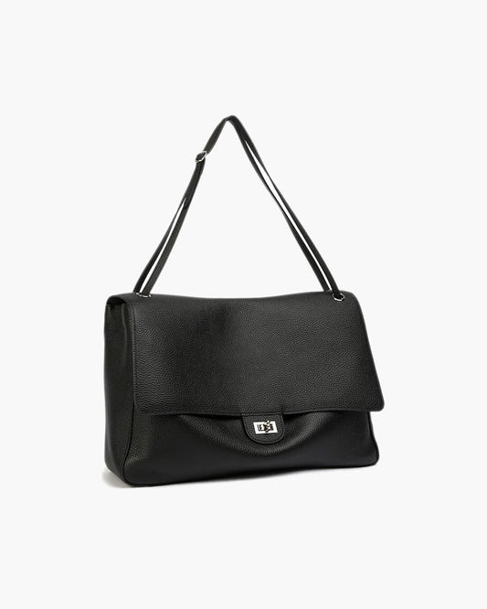 Miriam Structured Vegan Leather Crossbody Satchel with Flap Pocket