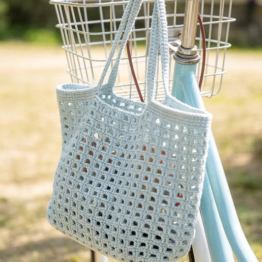 Julia DIY Hollow-Out Crochet Shoulder Bag Kit – Light Blue – view 2