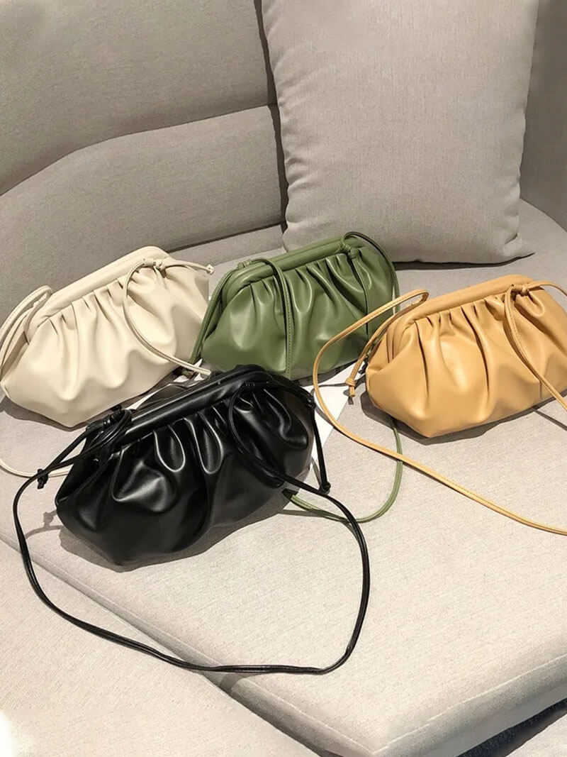 Bellina Vegan Leather Dumpling Crossbody Pouch Bag