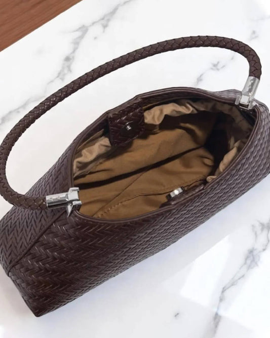Alya Bohemian Woven Natural Fibre Shoulder Bag with Woven Handles