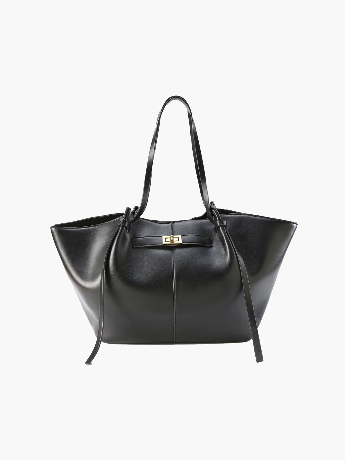 Gerda Winged Vegan Leather Shopper Tote with Turn-Lock