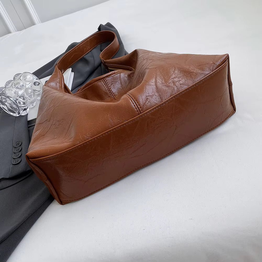 Jenna Glazed Vegan Leather Structured Shopper Tote Bag