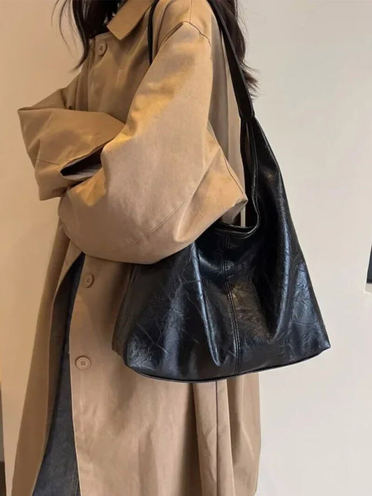 Jenna Glazed Vegan Leather Structured Shopper Tote Bag