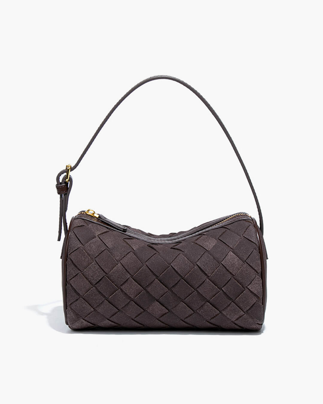 Eva Woven Faux Suede Crossbody Bag with Zip Closure