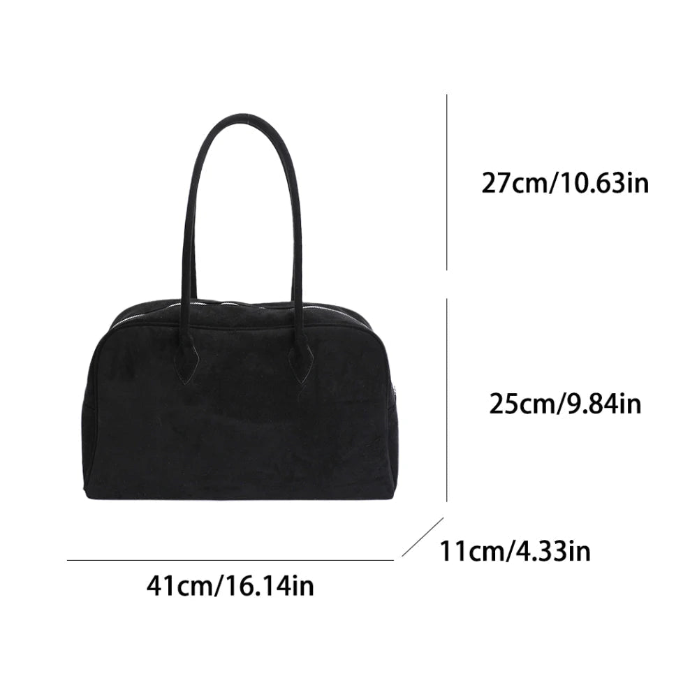 Sandra Faux Suede Structured Open Top Business Tote Bag