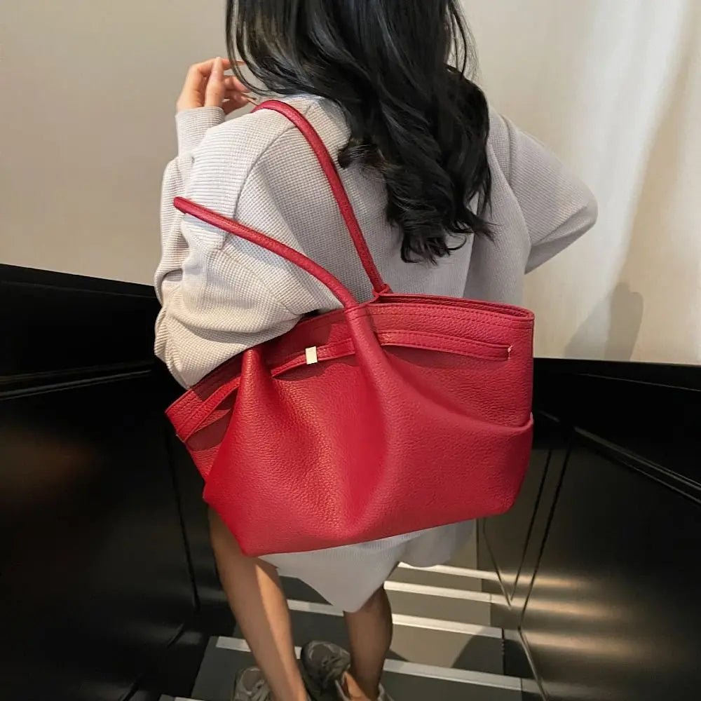 Sandy Structured PU Leather Underarm Shoulder Tote Bag