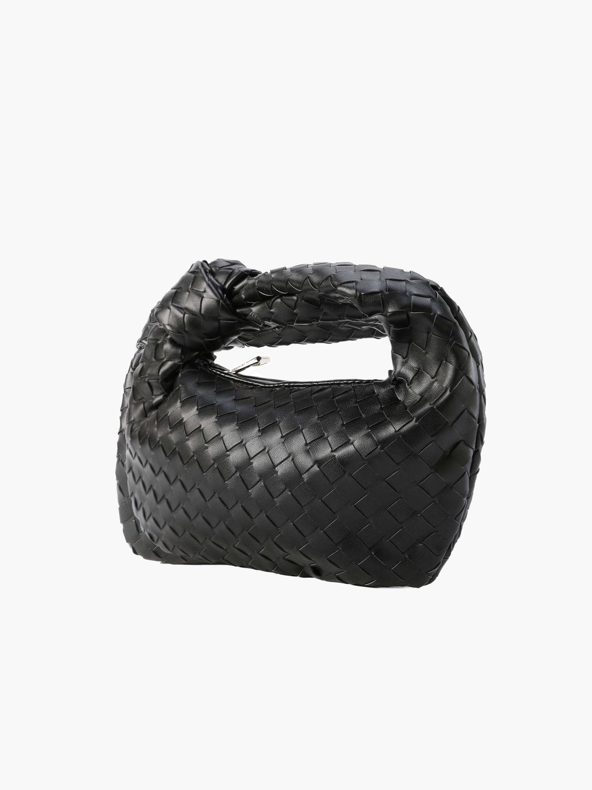 Woven Lattice Vegan Leather Mini Bag with Stainless Steel Hardware